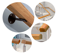 Main courante d'escalier intérieure en bois, longueur personnalisée, support mural en bois pour villa, loft, escalier, barre de sécurité pour personnes âgées