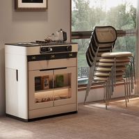 Meuble de salle à manger, table îlot intégrée, table à manger pour usage domestique, extensible et pliable, pour petit appartement, comptoir de bar multifonctionnel