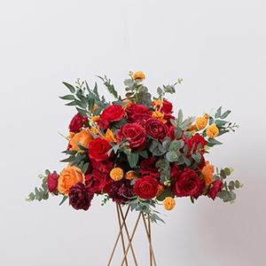 Centros de Mesa Populares con Rosas Rojas y Naranjas, Decoración Moderna y Lujosa para Bodas y Fiestas, Bola de Flores Artificiales Personalizada, Nueva Llegada - Product Image 5