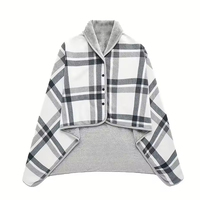 Couverture en flanelle épaisse double couche multifonctionnelle, respirante, 100% polyester, design uni, chaude pour femmes