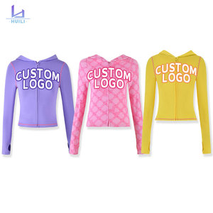 Huili ชุดเสื้อผ้าใส่อยู่บ้าน2ชิ้นสำหรับผู้หญิงเสื้อและกางเกงขาสั้นทรงเข้ารูปมีซิปมีฮู้ด - Product Image 6