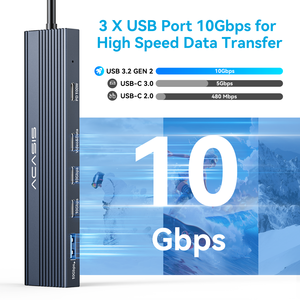 ACASIS 5V 0.9A 85W出力DP 4K 60Hz PD 100W入力USB3.1 10Gbps 5 in 1 <span class=keywords><strong>USB</strong></span> CディスプレイハブThunderbolt <span class=keywords><strong>3</strong></span>/4に対応 - Product Image 5
