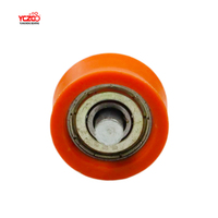 Rouleau à roulement estampé robuste en nylon orange 22x11x16,7 mm avec rainure en V pour rail coulissant