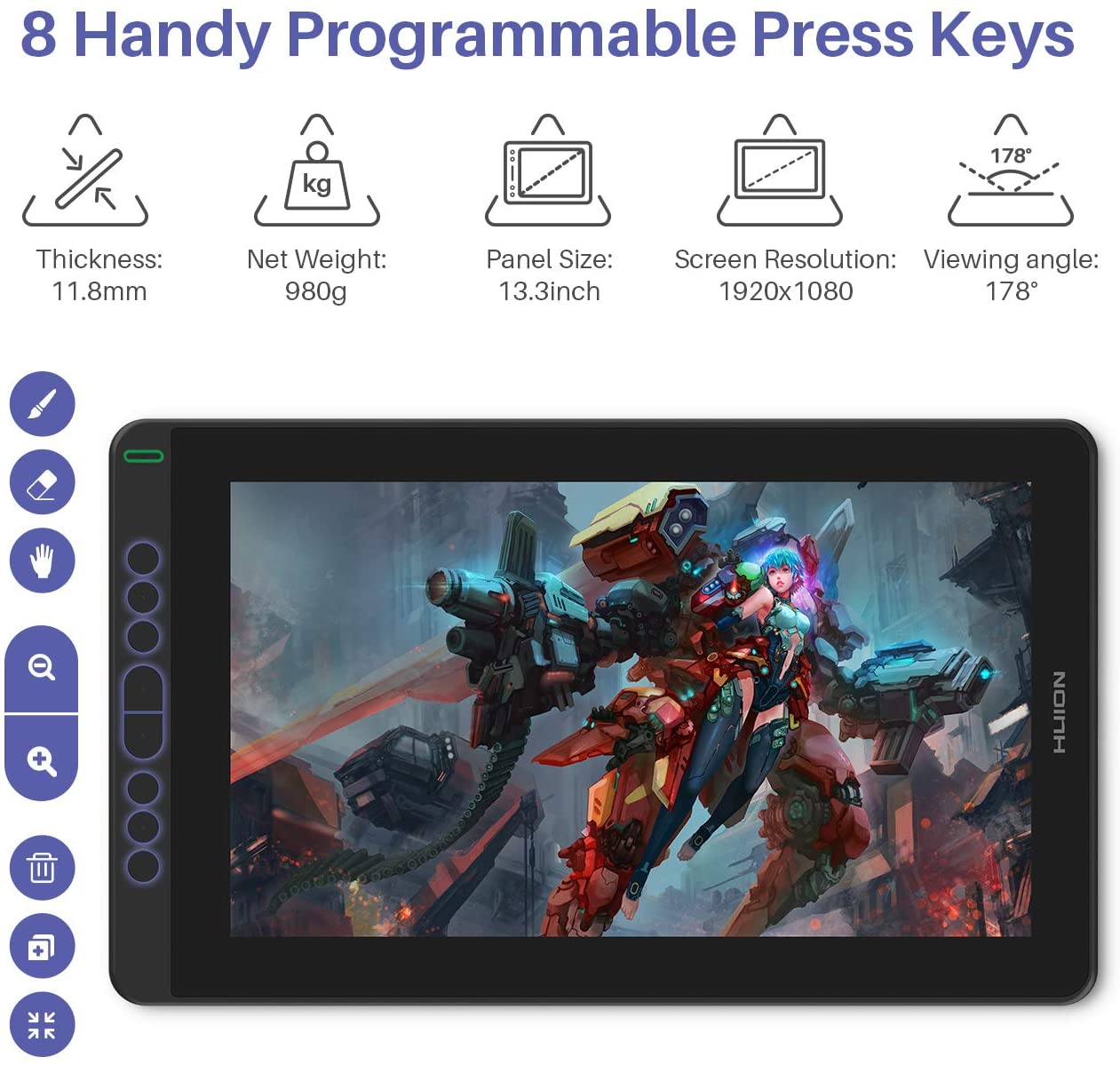 Huion Kamvas 13ペンディスプレイタブレット & グラフィック