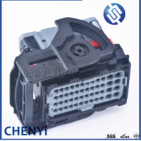 Codificación gris 48 Pin way Molex CMC y CMX Sellado Híbrido Modular Cableado Enchufe Salida de cable izquierdo Conector negro 64320-1318