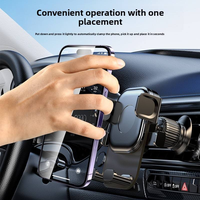 Support de téléphone pour voiture, fixation automatique, support universel pour téléphone portable, pour grille d'aération de voiture, tableau de bord, accessoires intérieurs de voiture