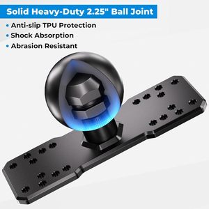 Soporte de Aluminio para Buscador de Peces con Bola de 2.25 Pulgadas, Soporte Electrónico Marino Compatible con Soportes RAM, Brazo de Doble Enchufe con Bola de 2.25 Pulgadas Tamaño D - Product Image 2