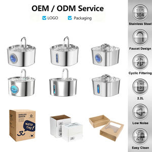 Dispenser Air Minum Otomatis untuk Hewan Peliharaan dari Baja Anti Karat OEM 2.2L dengan Jendela Indikator Level Air Produk Baru untuk Kucing - Product Image 3