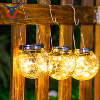 Guirlande lumineuse LED solaire en fil de cuivre IP65 pour extérieur, boule décorative craquelée, ampoule féerique, blanc chaud, lampe d'arbre pour Noël, jardin