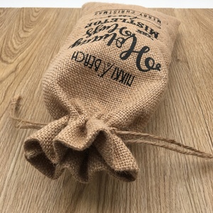Rustic Hemp Burlap Linen Drawstring Christmas Jute <strong>Wine</strong> Bottle <strong>Bag</strong> Gift <strong>Wine</strong> Packaging <strong>Bag</strong> - Product Image 5