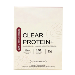 Poudre de protéines+ sans sucre, directement de l'usine, avec 15 g de protéines, formule propre avec électrolytes, texture lisse, facile à mélanger - Product Image 1