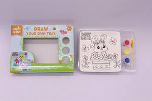 Venta al por mayor personalizado DIY feliz conejito de Pascua placa cuadrada de cerámica juguetes de dibujo animales de dibujos animados para la decoración de Pascua - Product Image 2