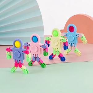 Juguetes Antiestrés Fidget Spinners Transformables en Robot de Cadena, Material PVC, Portátiles, Ecológicos, Promocionales - Product Image 4