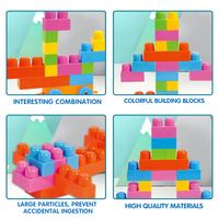 Jouets éducatifs précoces pour enfants, ensemble de briques de construction, 60 pièces, ensemble de blocs de construction en plastique pour enfants