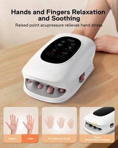 Masseur électrique sans fil portable avec compression thermique, airbag, acupression, contrôle de la durée pour les doigts, le poignet et la paume - Product Image 6