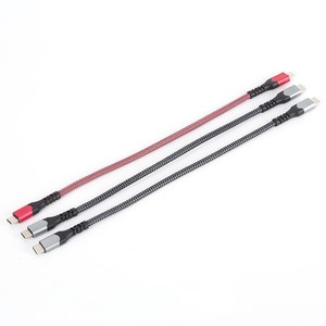 Type <b>C</b> Data <b>Cable</b> <b>USB</b> 3.1 Gen2 5A 10Gbpd 100W Braided Silver Gray Male <b>To</b> Male Connector - Product Image 5