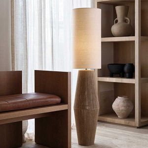 Lampadaire en tissu tressé avec éclairage LED chaud, contrôle par interrupteur, couleur changeante - Product Image 2