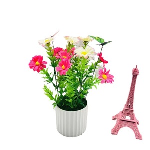 Flores Artificiales de Margarita y Palma en Maceta Qi Xing, 25 cm, Flor de Seda para Decoración del Hogar - Product Image 5