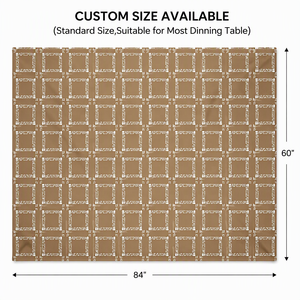 Mokkabraune PEVA-Tischdecke Größe Anpassbar <span class=keywords><strong>Oho</strong></span> Tribal Geometrisches Quadratmuster PEVA für Weihnachten St. Patrick's Day Party-Tisch - Product Image 3