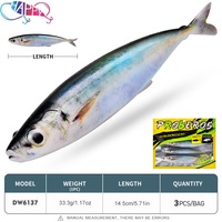 3 pièces/sac 14,5 cm 33,3 g Nouveau leurre de pêche souple 3D en PVC imprimé, imitation poisson, haute qualité, pour gros poissons, pêche en mer et en bateau
