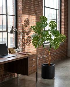 Plante artificielle Monstera 120 cm (4 pieds) – Faux Monstera 'Swiss Cheese' à feuilles fendues pour <span class=keywords><strong>d</strong></span>écoration intérieure - Product Image 5