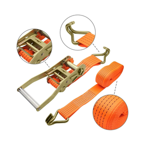 2 אינץ x 10 מטר ratchet לקשור רצועות 5 טון לשבור כוח מטען שליטה עם חגורת lashing עם ג 'ווים - Product Image 1
