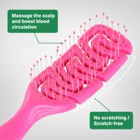 Brosse démêlante en plastique à coussin d'air, peigne de massage flexible pour cheveux bouclés et épais, utilisation humide ou sèche, outil de coiffure pour salon et maison