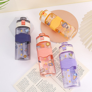 <span class=keywords><strong>2023</strong></span> nueva tendencia botella de agua portátil para deportes al aire libre 550ml/700ml/900ml botella de agua potable de plástico pajita aplicable para viajes - Product Image 6