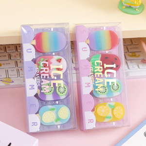 Yeni gelenler kawaii silgi dondurma renkli silgi seti hediye sevimli kırtasiye seti sabit ve okul malzemeleri - Product Image 2
