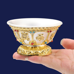 Huit bols tibétains en métal de bon augure bols en argent doré pour <span class=keywords><strong>le</strong></span> <span class=keywords><strong>Tibet</strong></span> - Product Image 1