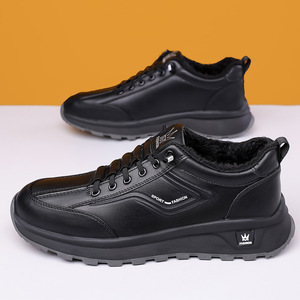 Men Winter <b>Warm</b> Fleece Lined Lace Up Sneakers White Thick Sole Sport Fashion <b>Shoes</b> - Product Image 4