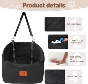 Siège de voiture <span class=keywords><strong>pour</strong></span> chien de petite et moyenne taille, avec mousse à mémoire de forme, capacité de 35 lb, siège surélevé <span class=keywords><strong>pour</strong></span> animaux de compagnie, housse amovible lavable, poches de rangement - Product Image 5