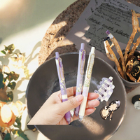 Stylo Gel Marguerite Fraîche Créatif, Fleur Promotionnelle, Papeterie Étudiante en Plastique, Pointe Noire 0,5 mm, Stylo Neutre
