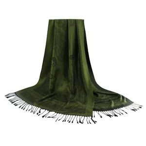 Wholesale Women Jacquard Paisley Pashmina Scarves And Shawl With Tassels