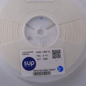 Manufacturer Direct RR3216 1206L1245FT 1206 3216 Resistors Chip Resistors SMD Resistors 12.4Mohm 1% 1/4W Thick Film Resistor - Product Image 1