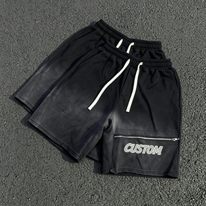Pantalones Cortos Bermuda de Algodón Lavado para Hombre con Bolsillos, Cintura con Cordón, Estilo Casual Urbano, Diseño con Logotipo Personalizado - Product Image 6