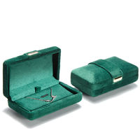 Boîte à bijoux EVERWIN en métal de luxe vert foncé de haute qualité avec fermeture à boucle en velours, design simple et créatif, pour colliers et bagues, vente en gros