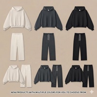 Conjunto de Sudadera con Capucha y Pantalones Deportivos Personalizados al por Mayor, 350 g/m², para Hombre, Tallas US y EU, Marca Privada, Sudadera Lisa