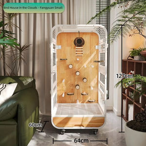 Panoramik Papağan Kuş Yetiştirme Kafesleri 	 Demir Tel Papağan Kafesi 	   Ev Lüks Ahşap Çelik Villa Kapalı Kuş Villası Papağan Kuşhane - Product Image 2