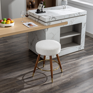 Modern Upholstered Counter Height Rocking <b>Bar</b> <b>Stool</b> with 360 Degree Swivel for Apartment Use - Product Image 6