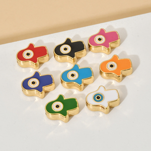 Abalorios de esmalte de mano de Fátima, cuentas para fabricación de joyas DIY - Product Image 1