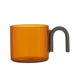 Custom Made U Handle Colorful Glass Cup Mug for Coffee Mug Milk Tea Office Cups Creative Drinkware Birthday Gift