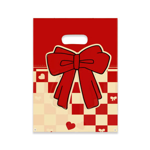 Sacs de marchandises <span class=keywords><strong>en</strong></span> plastique HOYO à rayures bleues et imprimé <span class=keywords><strong>fleurs</strong></span> roses, sacs réutilisables à poignée découpée pour les magasins de détail et les boutiques - Product Image 3