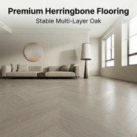 Parquet en chêne chevron avec structure technique, lames de parquet pour salon