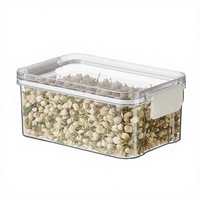 Pot de conservation hermétique transparent en plastique écologique au design moderne pour cuisine et camping - Idéal pour bonbons, grains de café, aliments secs