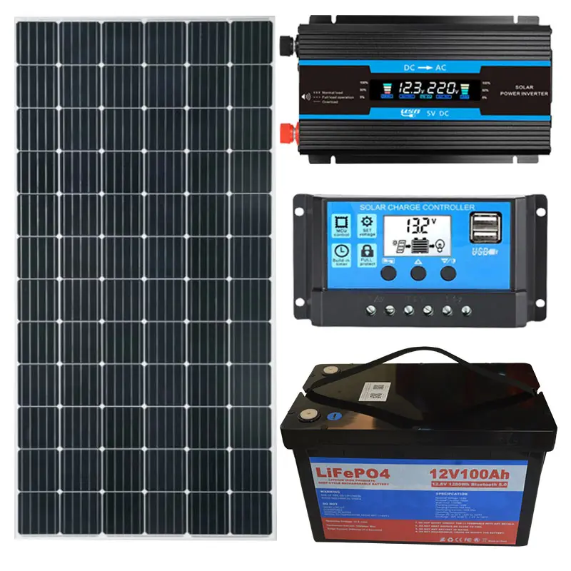 太陽光発電ソーラーエネルギー貯蔵システム1Kw 3Kw 5Kw 10Kw 30Kw家庭用ハイブリッドソーラーシステム