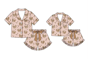 Pijamas de Verano para Mujer, Diseño Casual con Estampado de Leopardo, Transpirables, de Algodón y Elastano, Conjuntos de Pijamas para Mamá e Hija, Nuevos Diseños para Niñas - Product Image 3