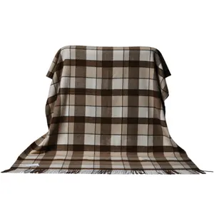 BLUE PHOENIX Scottish Tartan Blankets 100% Wool Classic Tartan Checker Luxury Cozy Soft Winter For Sofa Couch Air Conditioner