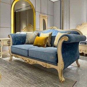 Stile francese corte in legno massello intagliato divano stile europeo 1 2 3 combinazione Villa di lusso soggiorno antico divano Set <span class=keywords><strong>mobili</strong></span> - Product Image 4