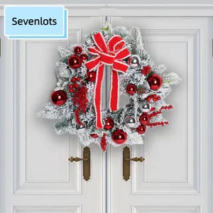 Elegant Christmas Wreath With Plush Fabric Great For Enhancing The Festive Atmosphere In Malls Hotels And Outdoor Areas